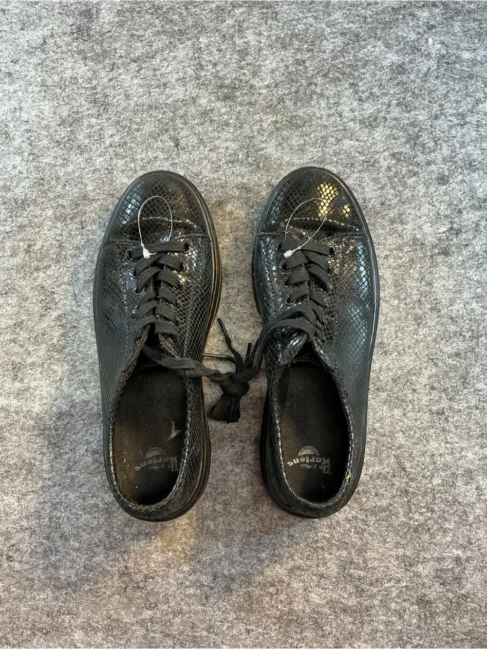Dr. Martens Chunky Gothic Black Textured Lace-Up Oxfords Size 9